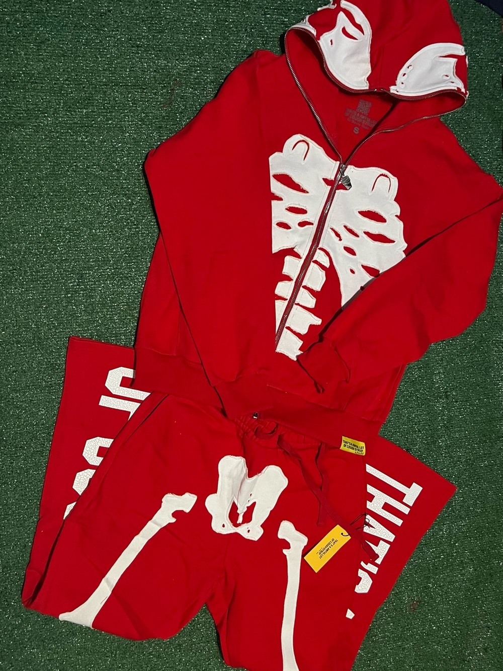 That’s a awful lot of cough syrup Red Skeleton Zip-Up Hoodie & Sweatpants Set